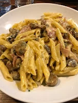 Penne Carbonara with Mushrooms